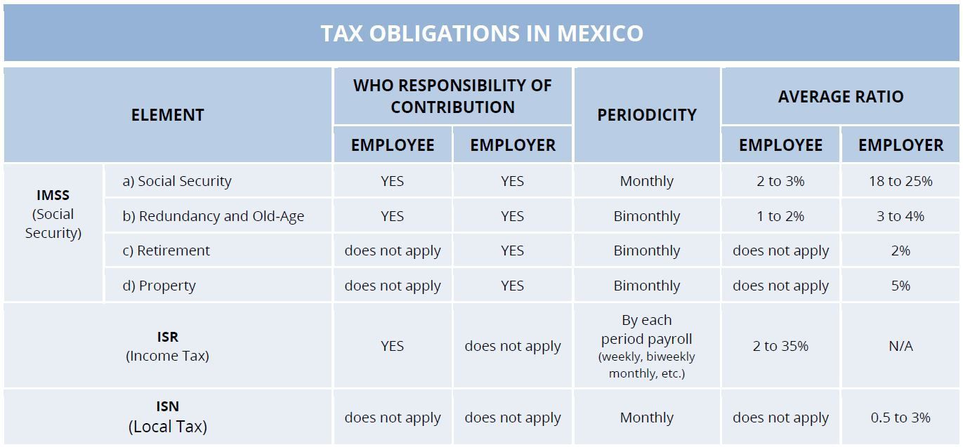 TAX OBLIGATIONS IN MEXICO